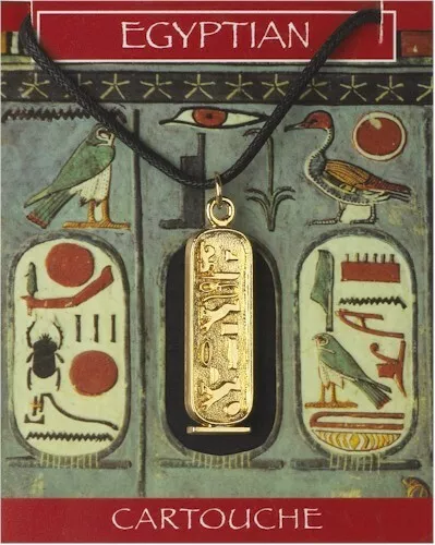 Cartouche of Cleopatra Pendant - 22kt gold on Pewter