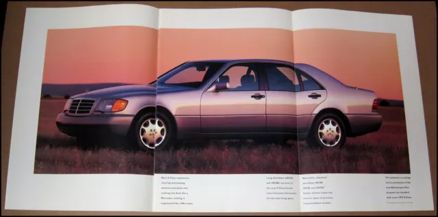 1991 Mercedes-Benz S-Class Foldout Print Ad Car Advertisement Brochure Mercedes