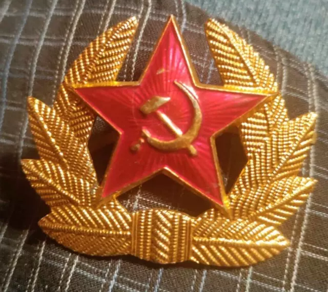 TWO - 2 USSR Soviet Army Hat Cap Badge Cockade Red Star Military Uniform Soldier