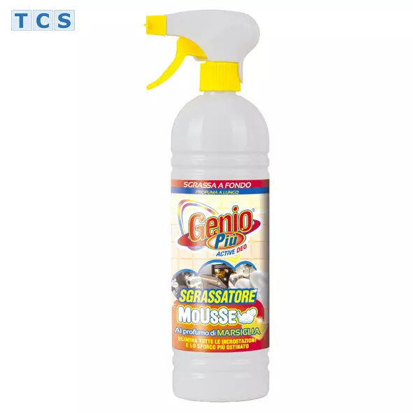 GENIO PIÙ Sgrassatore Mousse, Fettlöser Schaum Sprühflasche, 900 ml