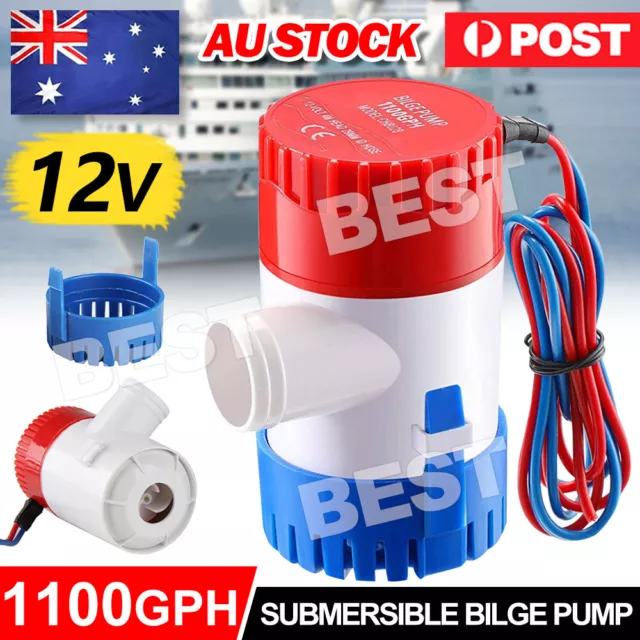 1100GPH Submersible Bilge Water Pump 12V Camp Fishing Boat Caravan Camping NEW