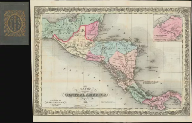 1851 Colton Map of Central America - illustrating the Mosquito Question