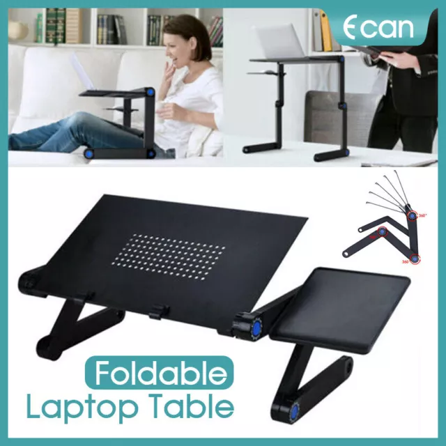 New Portable Foldable Laptop Stand Desk Table Tray Adjustable Sofa Bed Mouse Pad