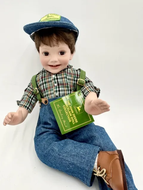 New John Deere Porcelain Doll Danbury Mint Collector Charlie Brown Eye Boy