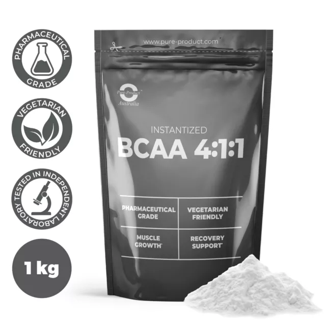 1kg PURE BCAA 4:1:1 POWDER  UNFLAVOURED AMINO ACID PRE WORKOUT AND POST WORKOUT