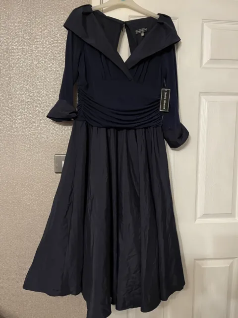 Ladies Lovely Navy Smart Occasion Prom Party Dress Size 14 BNWT*
