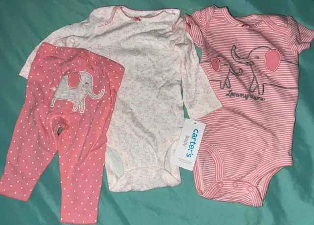 Baby Girl Carters 3 Piece Outfit Size: 3 Months Love My Mama NWT