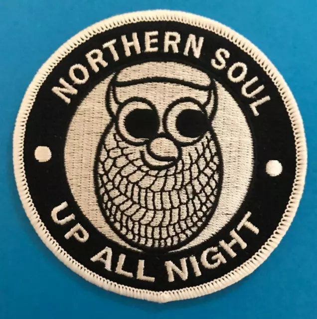 Northern Soul Aufnäher - Die Ganze Nacht Eule - In Schwarz