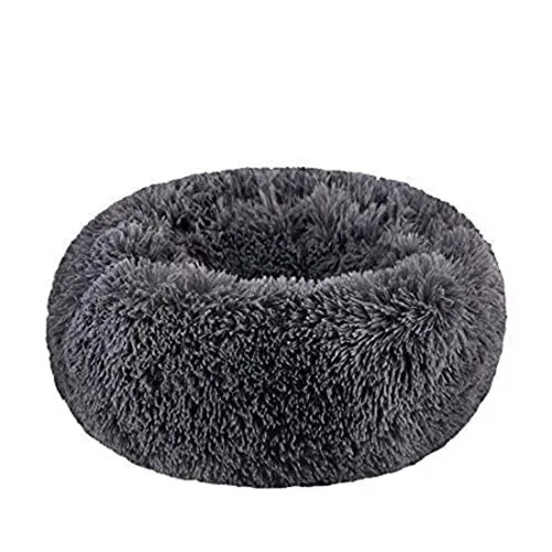 FOCUSPET Dog Bed Donut, Faux Fur Pet Dog Cat Calming Bed Warm Soft Plush Round