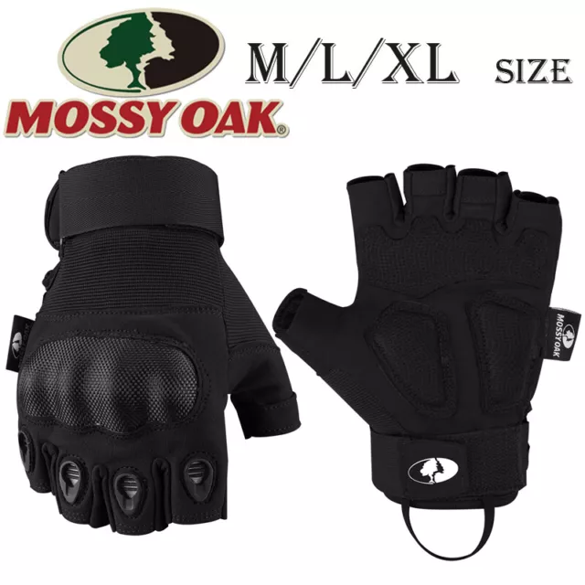 Mossy Oak M/L/XL Fingerless Tactical Gloves Combat Army Gloves with Hard Knuckle