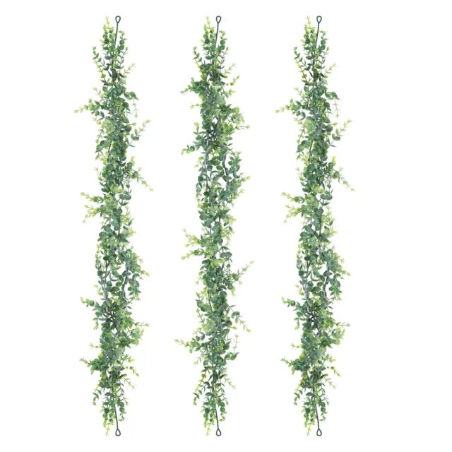 3Pcs Faux Eucalyptus Leaves Garland 6Ft Artificial Greenery Wall Hanging Vines