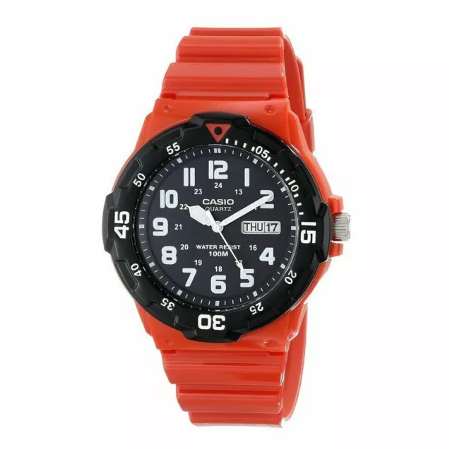 Orologio Da Polso CASIO MRW-200HC-4 Analogico Uomo Sportivo Rosso Nero lac