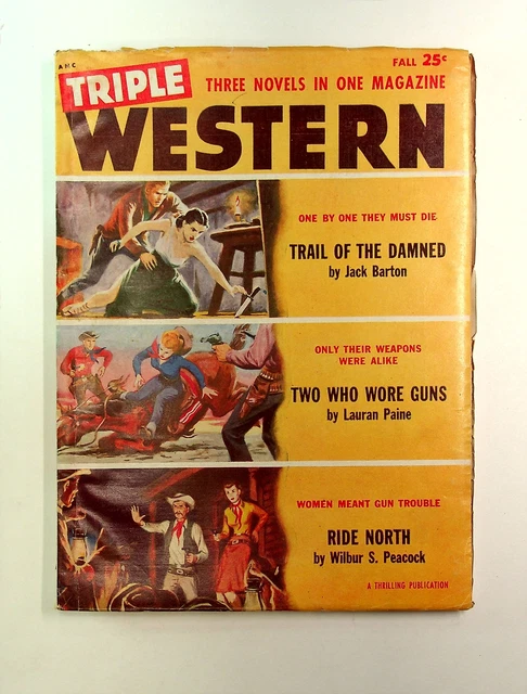Triple Western Pulp Sep 1954 Vol. 15 #1 FN- 5.5