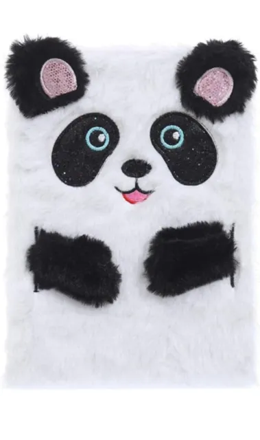 Panda Bear Plush Furry Notebook Journal Daily Diary Hardback