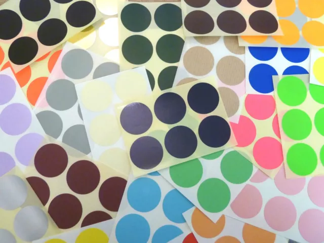 33mm Round dot Stickers Coloured Circles Circular Sticky Labels - 32 colours