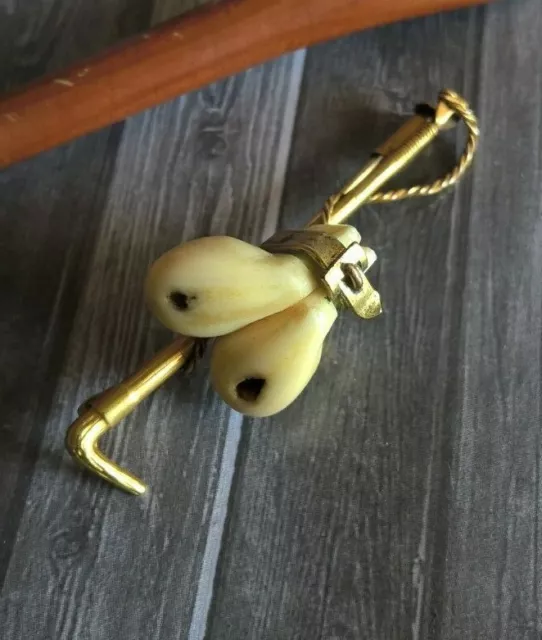 Antique Deer Teeth Hunting Trophy Pin Brooch