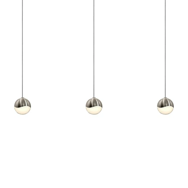 Sonneman Grapes 3 Light Rectangle Small LED Pendant, Satin Nickel - 2920-13-SML