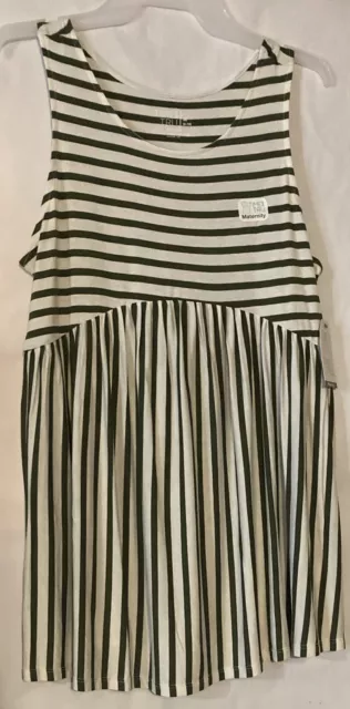 Time And Tru Maternity Peplum Tank  Green/white Stripe Size M (8 - 10) NWT