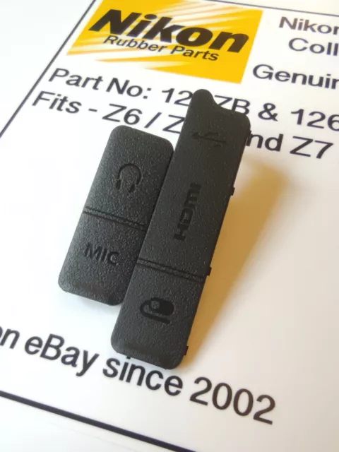 Genuine Nikon 126ZB & 126ZC Rubber Port Cover Set - Fits: Z6 / Z6II & Z7 / Z7II