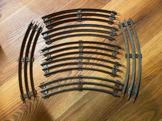 7 LIONEL 027 CURVE TRACK train 3 rail tubular steel 6-65033