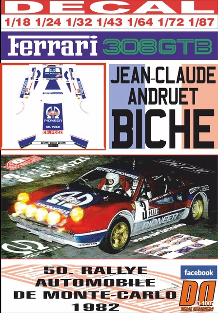 Ixo 1:43 Ferrari 308GTB #14 Tour de Corse 1981 Andruet RAC144 modèle