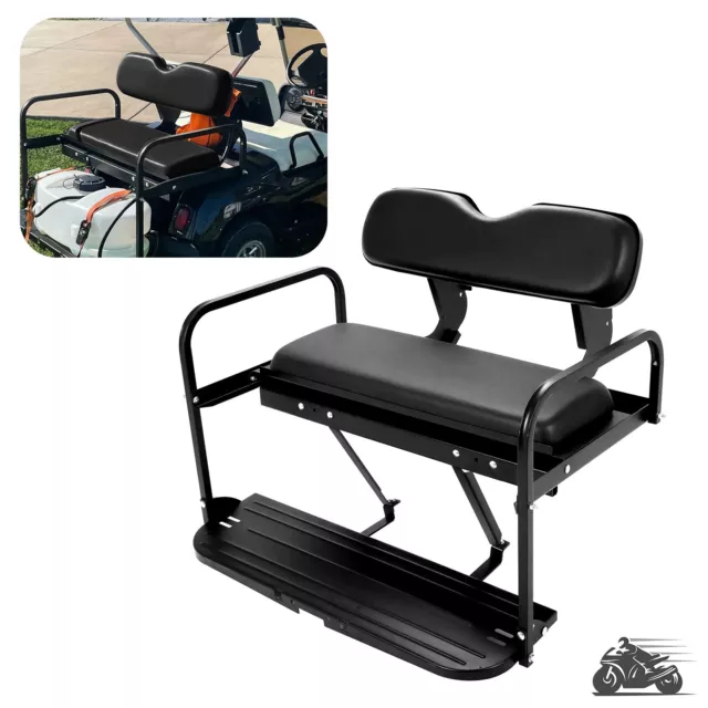 Rear Back Seat Kit For Yamaha G14 G16 G19 G22 Flip Folding Steel Frame Black