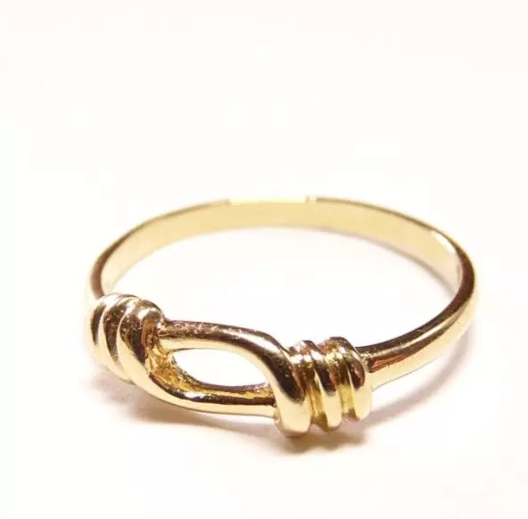 Ring Fine Yellow Gold Solid 18K Type Knots Vintage Women's Italy