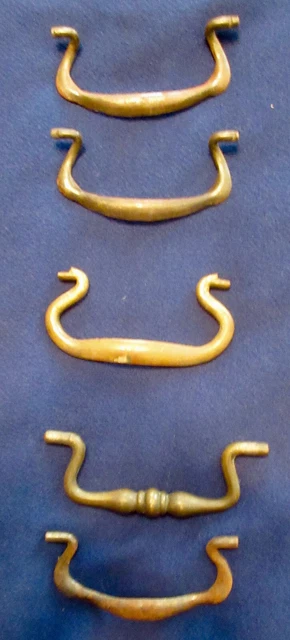 5~ 3 Iron 2 Brass Drawer Pull Handles some matching 4" 3.25" 3.5" to inserts#390