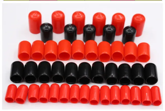 1.5-50mm Inner Dia PVC Nuts Bolts Pipe Cable Slip Cap End Cover Fitting RedBlack