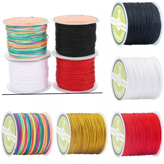 Nylon Knotting thread 0.8mm Thick Braided bracelets cord 5m 10m Black Red White