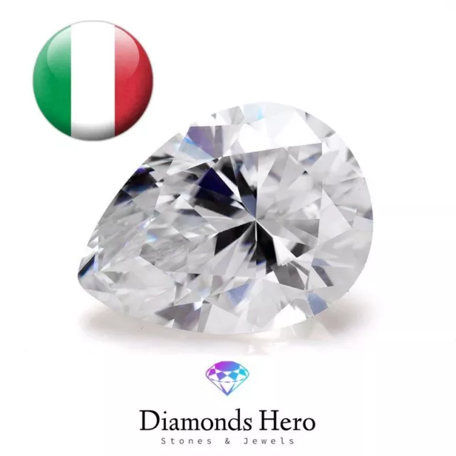 Diamante in Moissanite taglio Pera da 0.5 ct a 6 ct D EF Pear cut Diamond