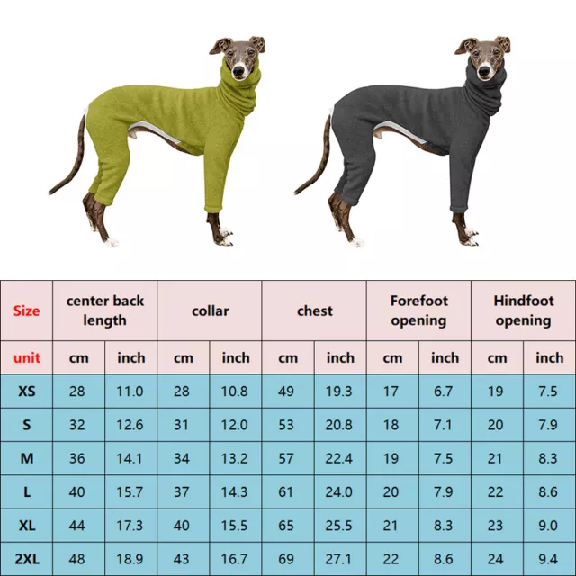 High Collar Warm Pet Dog Coat Winter Whippet Italian Greyhound Pullover Jumpsuit