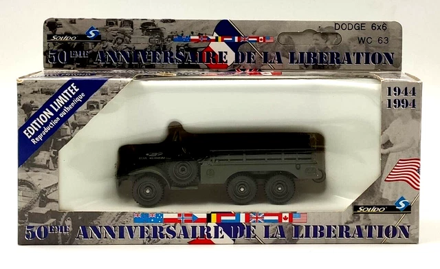 Pompiers Dodge 6x6 Baché + sa remorque - Solido - 1/50ème en boite