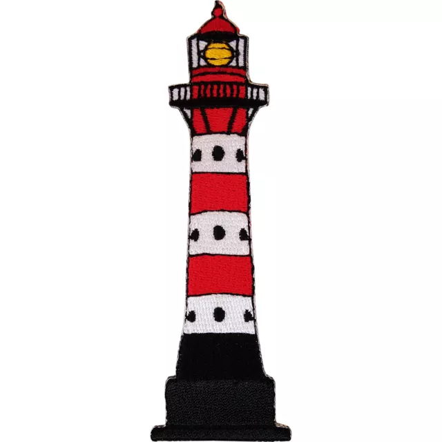 Embroidered Iron On Lighthouse Patch Sew On Badge Clothes Embroidery Applique