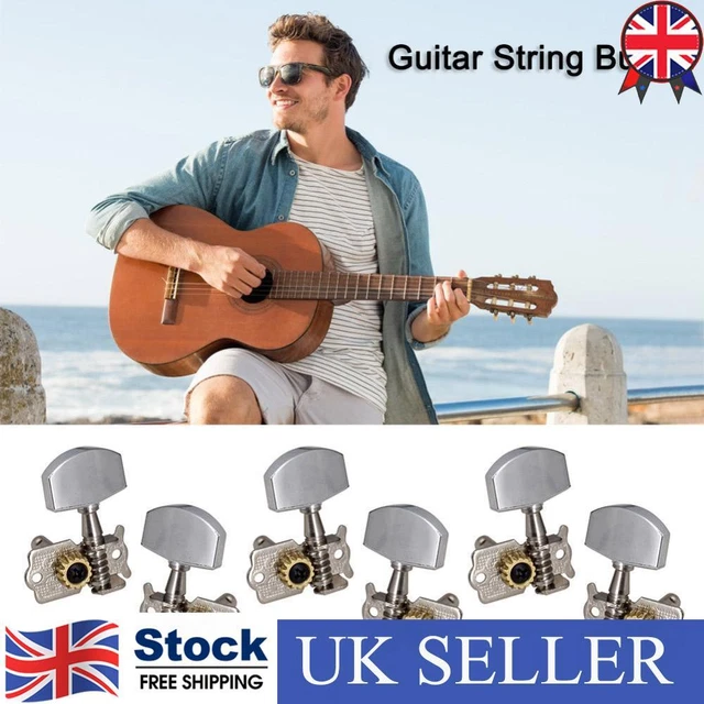 6pcs Guitar 3L 3R Open String Button Tuning Pegs Machine Head Key Peg Knobs ☘️