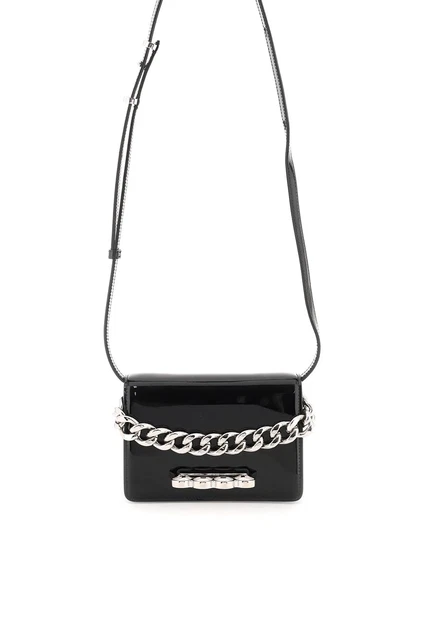 NEW Alexander mcqueen the four ring chain crossbody bag 708146 17HEE BLACK AUTHE NEW Alexander mcqueen the four ring chain crossbody bag 708146 17HEE BLACK AUTHE