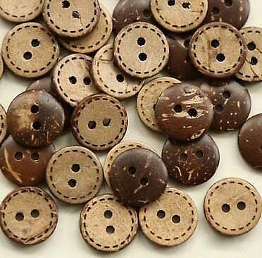 50 pz/lotto Classic bottoni di cocco 2-fori tasto di legno per il cucito