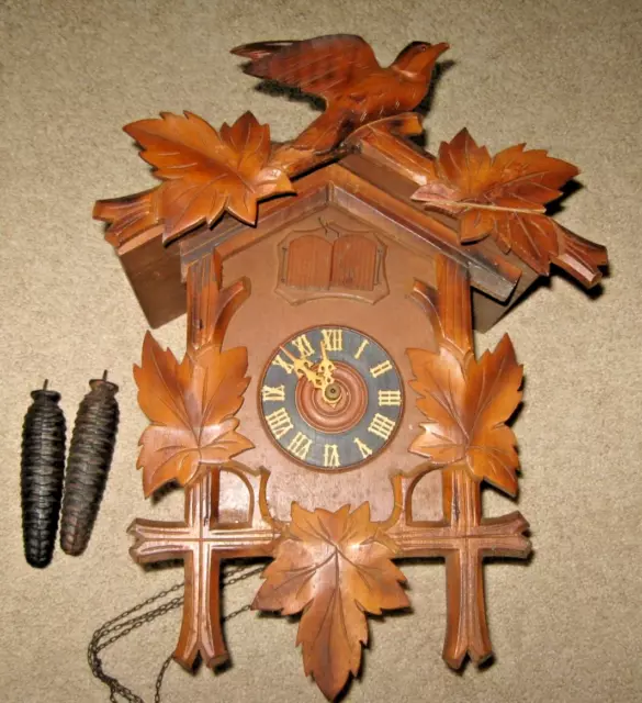 Vintage Black Forest German Cuckoo clock MUSICAL - Parts or Repair