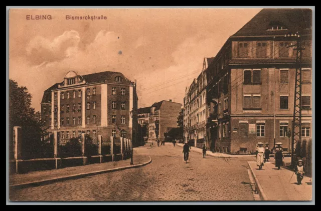 AK, Foto, Elbing/Elbląg - Bismarckstraße, 1916, (DK)21051