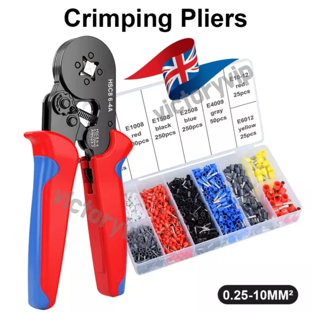 1200Pcs Crimp Tool W/ Bootlace Ferrule Crimper Plier Wire Terminals Connectors