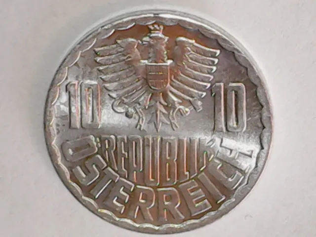 Austria 1968 10 Groschen KM 2878 Aluminum coin.