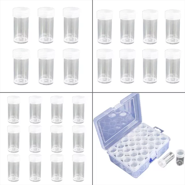 Clear Plastic Beads Storage Containers Set Paint Accessories Jars Box