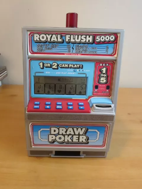Vintage Radio Shack Draw Poker Electronic Slot Machine Bank Royal Flush 5000