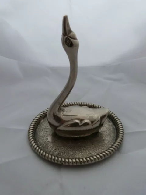 Vintage Silver Plate Swan Ring Holder