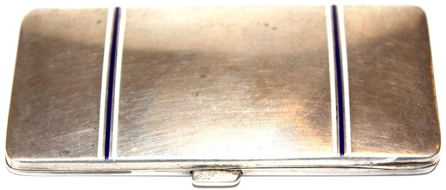 🇼 800er Silber Zigarettenetui mit Emaille - Art Deco Damen Accessoire - 55,02 g 🇼 800er Silber Zigarettenetui mit Emaille - Art Deco Damen Accessoire - 55,02 g