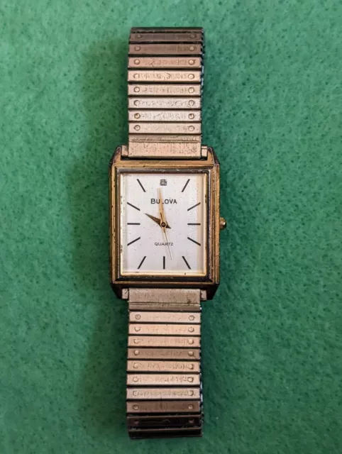 Mens Gold Tone  Bulova Quartz Tank Watch