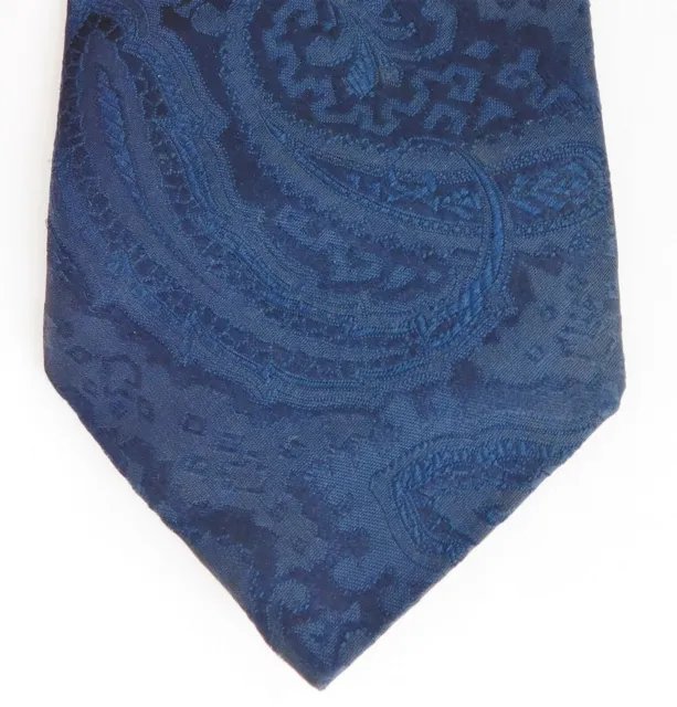 Cravatta Paisley vintage M e S anni '60 motivo tessuto blu navy St Michael