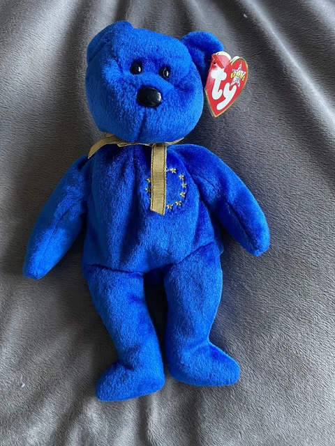 UNITY THE BEAR Ty Beanie Babies Baby Blue European Exclusive EU