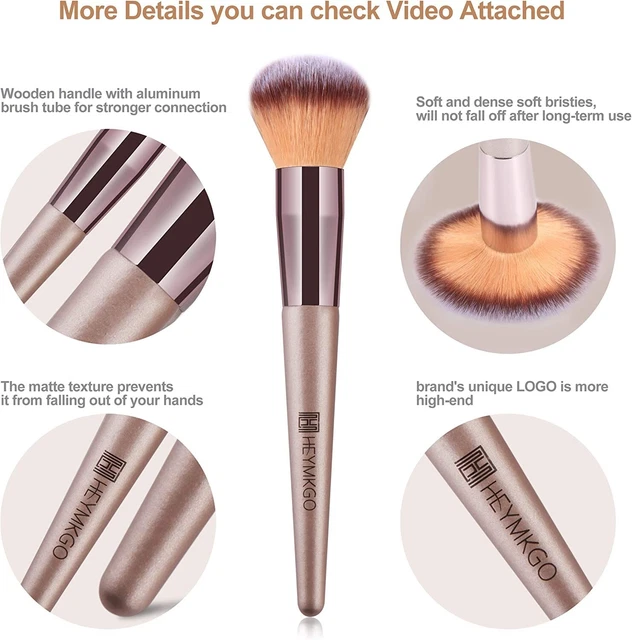 Pennelli Make Up Professionali Set di 15 Pennelli Trucco Champagne 5