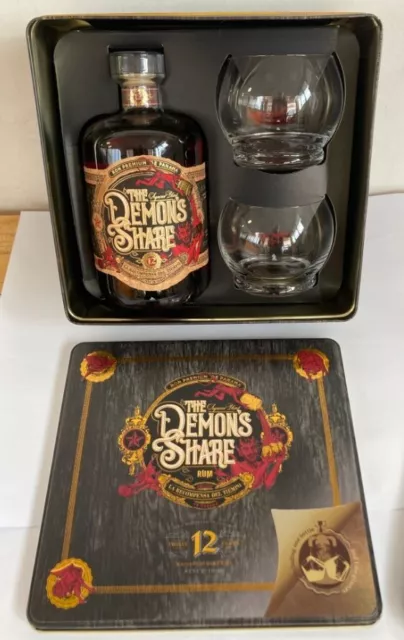 Rum The DEMON SHARE 12 years Superior ron Premium de Panama 70 cl+ 2 bicchieri